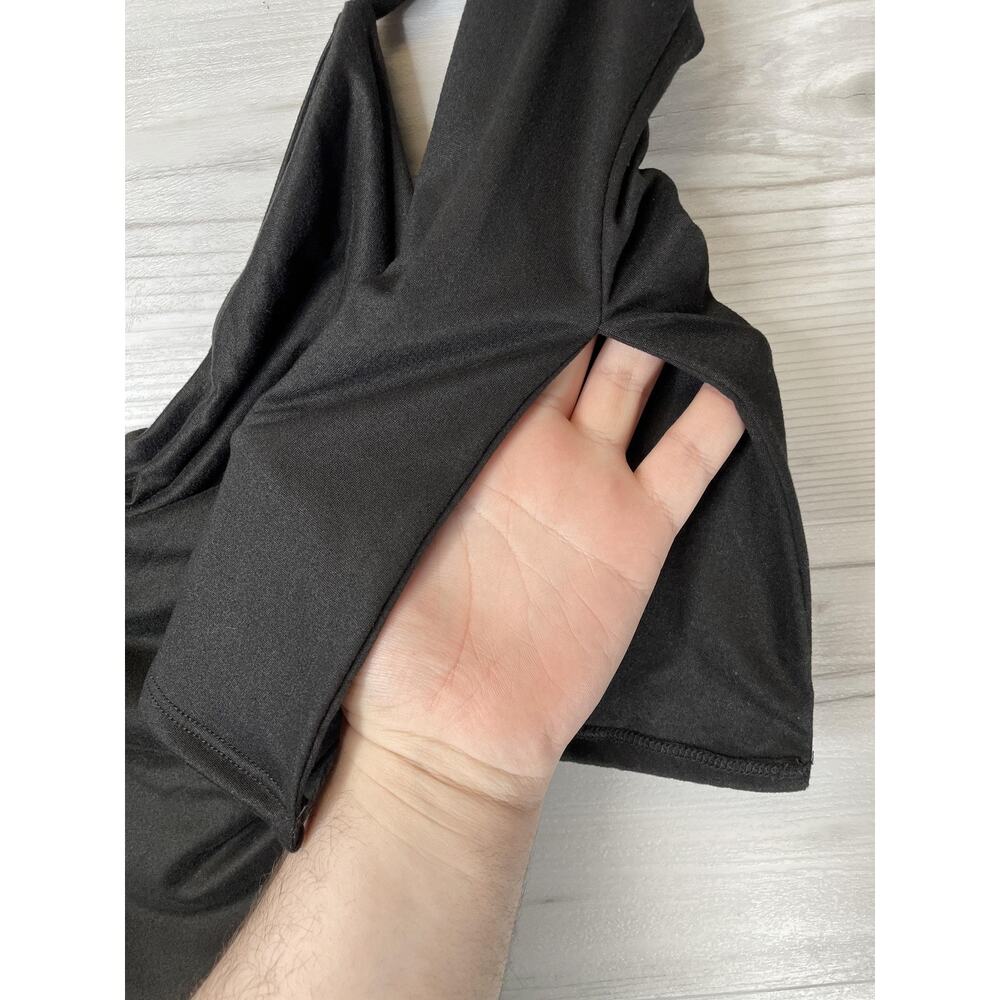 Fashion Nova Dress Womens Large Black Elena Double Lined Cowl Ruched Mini Party - Picture 4 of 13